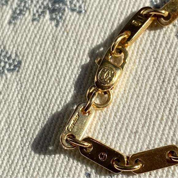 Vintage fidelity cartier 18k gold long chain link bracelet - Picture 8 of 10